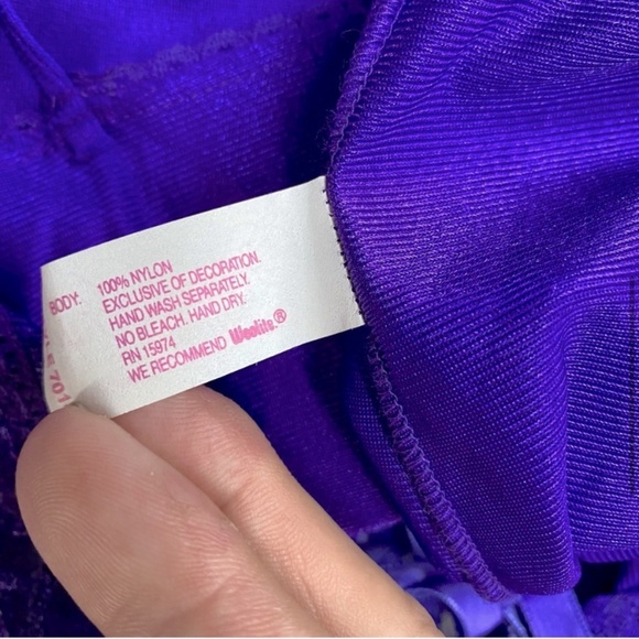 Vintage Purple Satin & Lace Teddy Lingerie With Sheer Jacket M - Picture 7 of 15